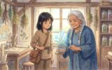 Kiri and Anya in a workshop, looking at a dimming Lumina Bloom with concern.